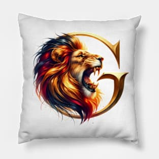 Lion and the letter G - Fantasy Pillow