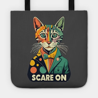 Halloween 'scare on' retro cat Tote