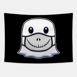 Ghost Halloween with Jack Mask Tapestry