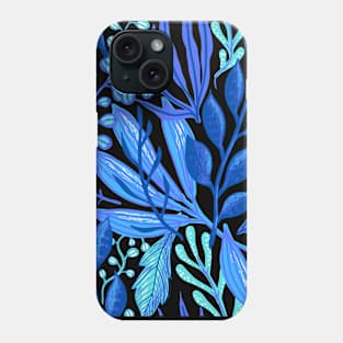 Blue floral leaf pattern themed Phone Case