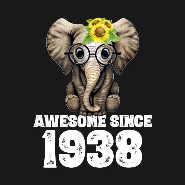 Awesome since 1938 82 Years Old Bday Gift 82th Birthday by DoorTees