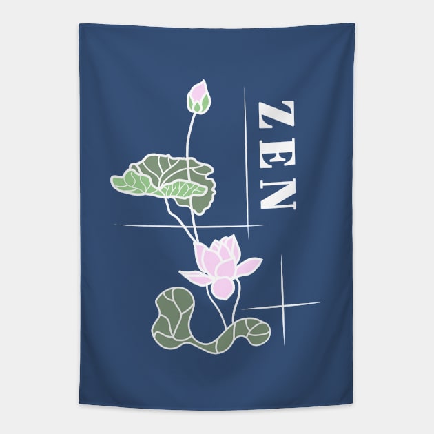 Zen Lotus Meditation Tapestry by DesignTree