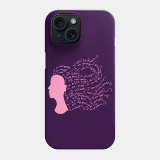 Pink Flowing Hair Positive Affirmation Silhouette Phone Case