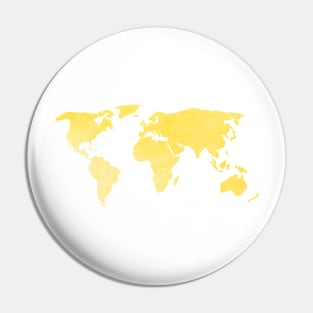 Yellow World Map Pin