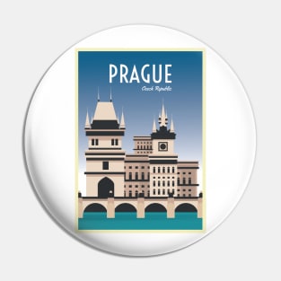 Prague, Czech Republic - Vintage Travel Poster Pin