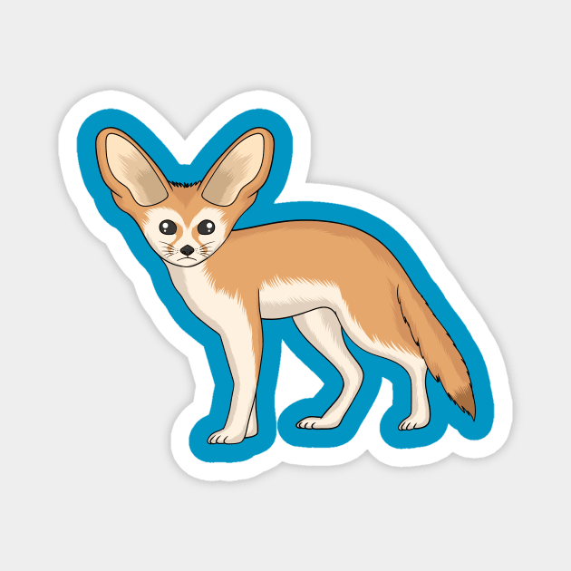 Fennec fox cartoon illustration Magnet by Cartoons of fun