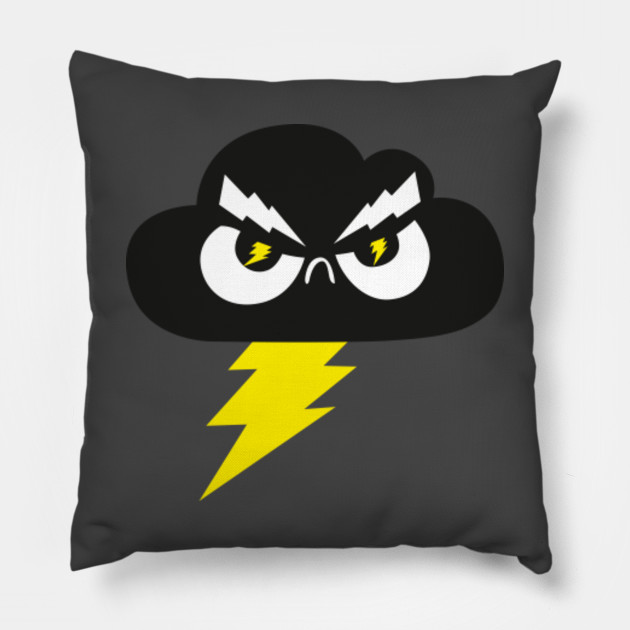 Black Cloud Thunderbolt Pillow Teepublic