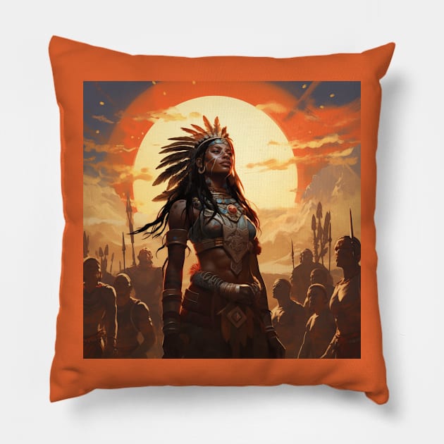 Tribal woman Pillow by Creativetee's101