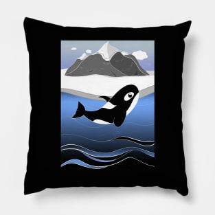 Breaching Arctic Orca Pillow