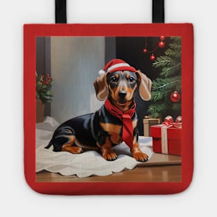 dachshund christmas Tote