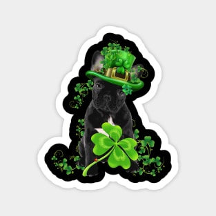 Lucky French Bulldog Shamrock St Patrick's Day Magnet