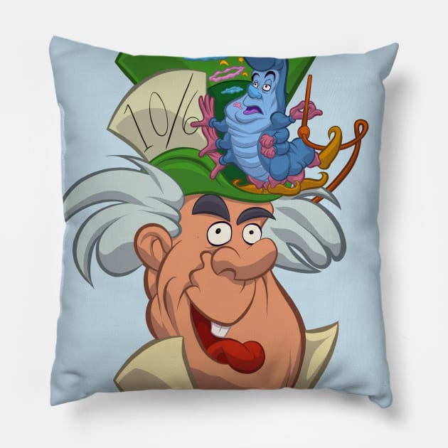 Mad hatter Pillow by JasonSutton