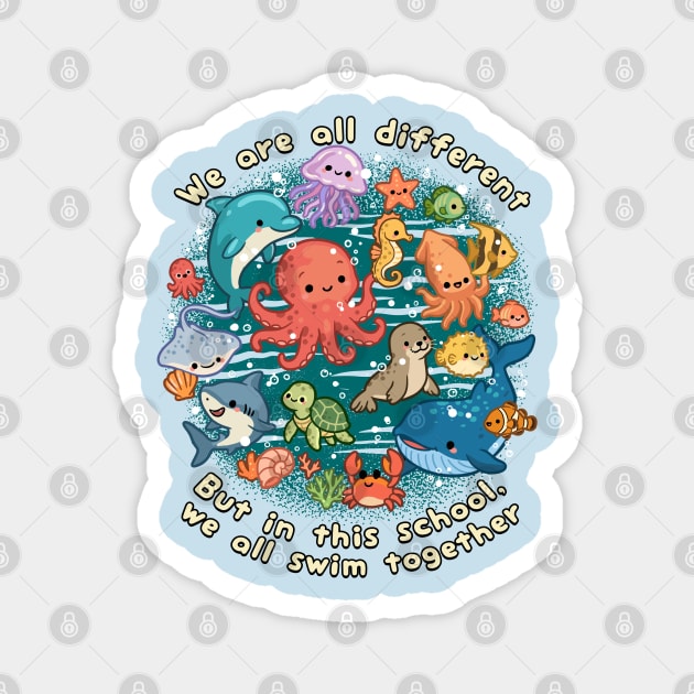 We All Swim Together Magnet by GoshWow®