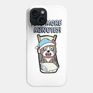 Lazy grey dog cant get out of bed Phone Case