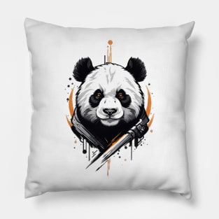 amazing logo for a Warrior panda Pillow