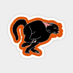 Running Hyper Black Cat Magnet