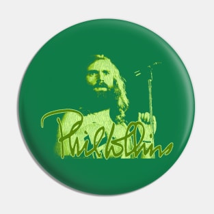 Phil Collins Singing Fan Art Green Pin