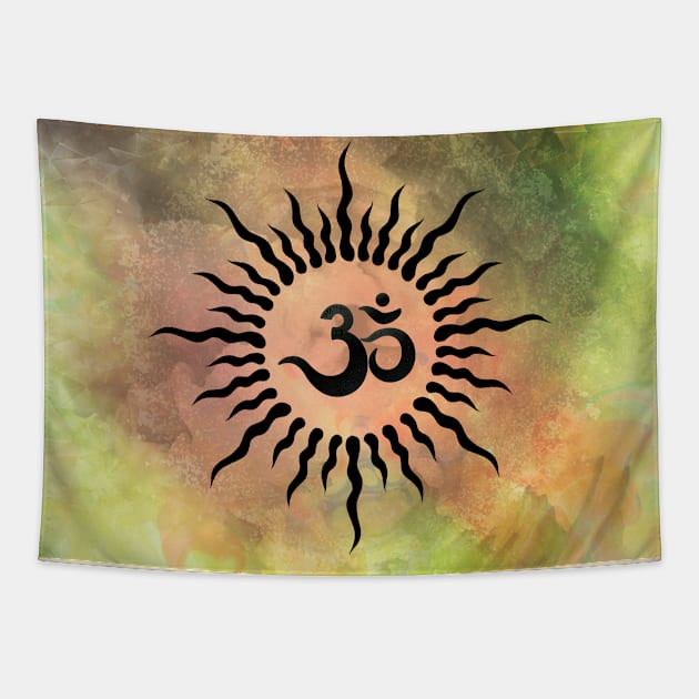 OM colorful rays Tapestry by MCAshe spiritual art 