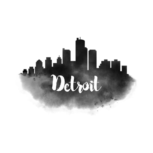 Detroit watercolor by kursatunsal