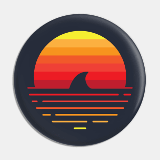 Shark in sunset Pin