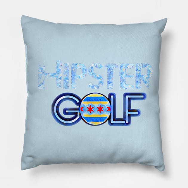 Hipster Golf Chicago Pillow by Kitta’s Shop