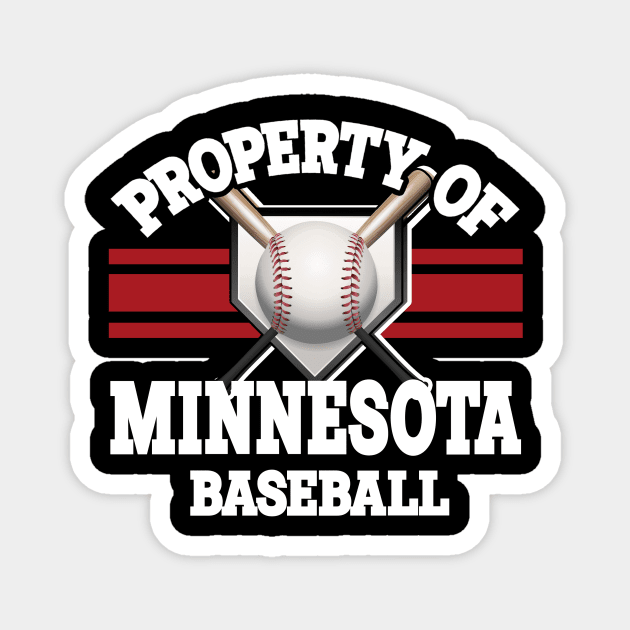 Proud Name Minnesota Graphic Property Vintage Baseball Magnet by QuickMart