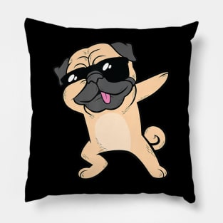 Dabbing Pug Dog Dab Animal Cool Sunglasses Cute Pillow