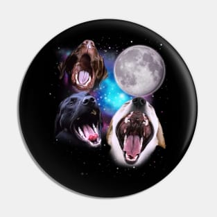 Three Labs Howl at the Moon Pin