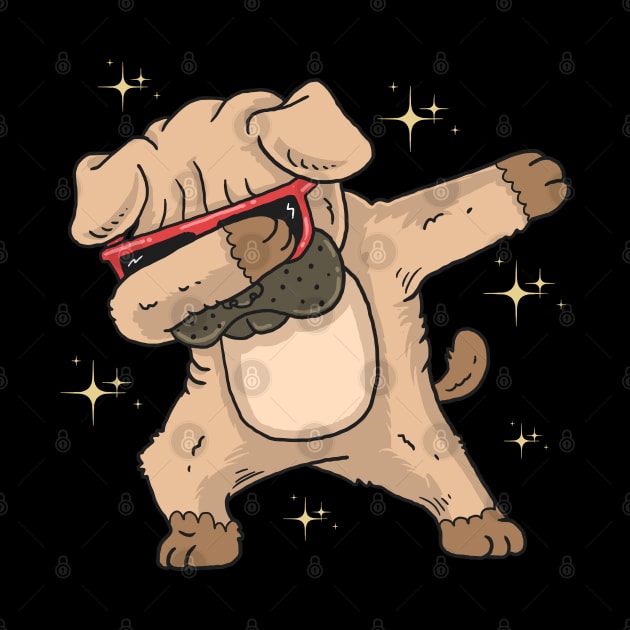 pug dog dabbing by sharukhdesign