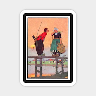 Vintage Dutch Romance Print Magnet