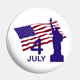 July 4th and statue of Liberty Pin