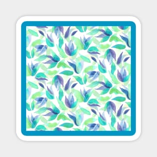 Blue and Purple Watercolor Petals Magnet