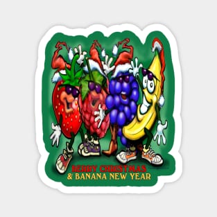 Berry Christmas & Banana New Year Magnet