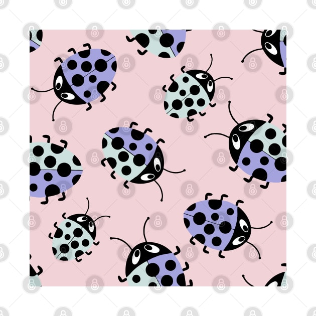 Pastel Ladybugs in pink and mauve by FrancesPoff