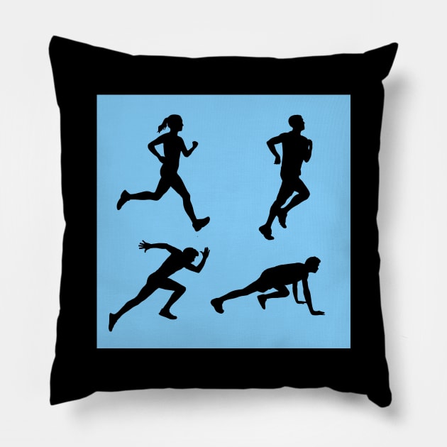 Running Figures - Cool design Pillow by Be BOLD
