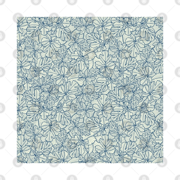 Funky Leaf Line Art Seamless Surface Pattern Design by zarya_kiqo