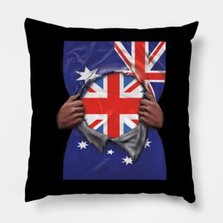 United Kingdom Flag Australian Flag Ripped - Gift for English Scottish Welsh Or Irish From United Kingdom Pillow