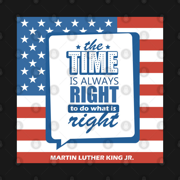 Disover Martin Luther King Jr. MLK Typography American Flag - American Flag - T-Shirt