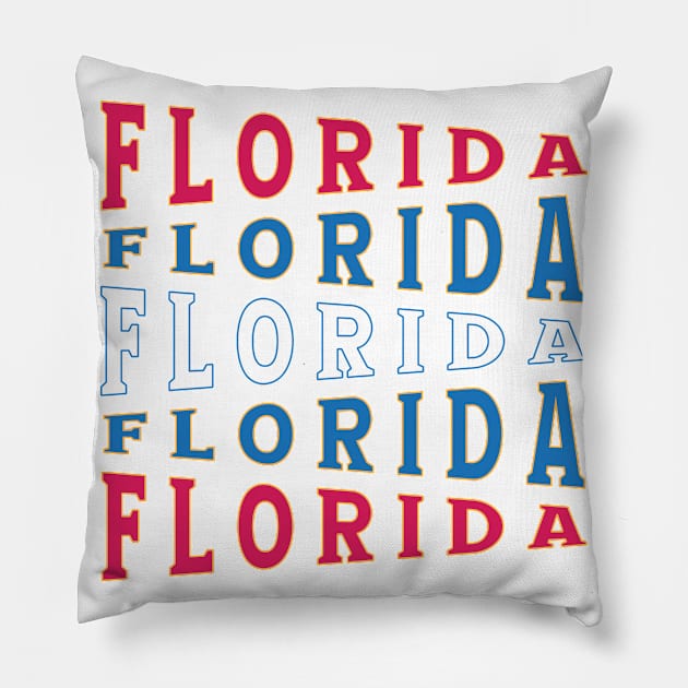 TEXT ART USA FLORIDA Pillow by LAVA-ROMA-NOVA