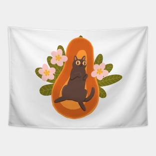 Papaya cat Tapestry