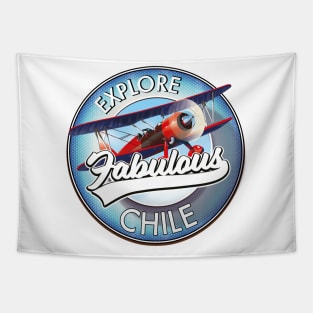 explore fabulous Chile logo Tapestry