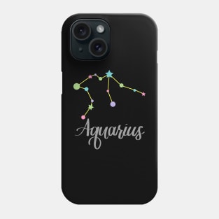 Aquarius Zodiac Constellation in Pastels - Black Phone Case