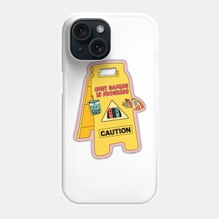 Caution Cozy Gaming in Process Phone Case