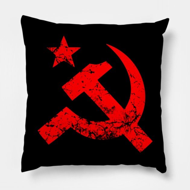 Vintage CCCP Hammer and Sickle Emblem Pillow by Scar