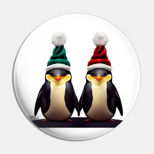 Couple of cute Christmas Penguins Pin