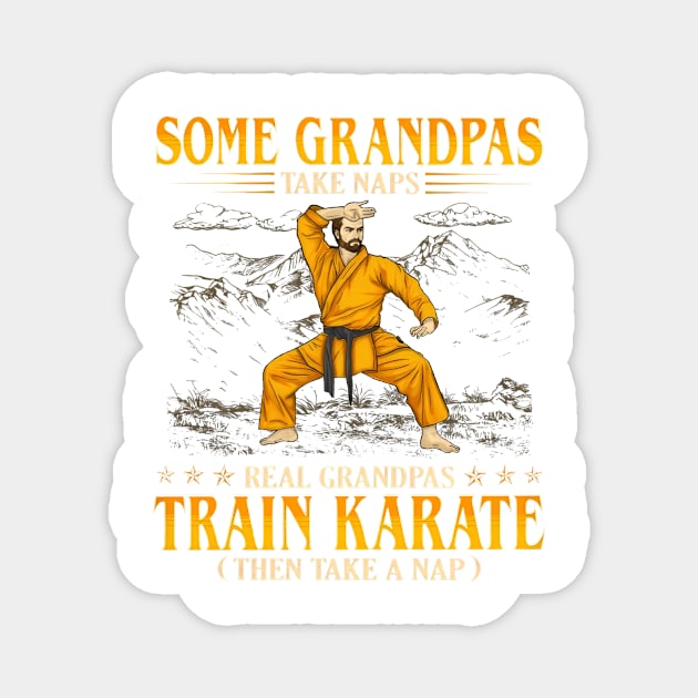 Some Grandpas Take Naps Real Grandpas Train Karate Magnet by Marcelo Nimtz