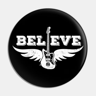 Believe Guitar Wings Offset Style Electric Guitar Pin