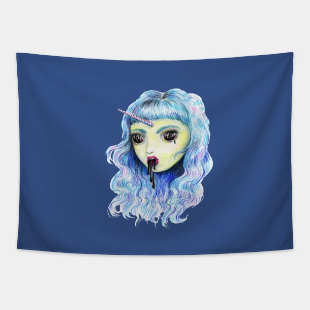 Spooky Unicornia Tapestry by brettisagirl