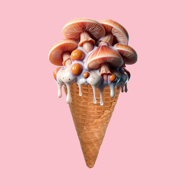 digital collage- Slimy Mushroom Ice-cream by Fantasy West Design