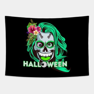 Funny Halloween catrina Tapestry